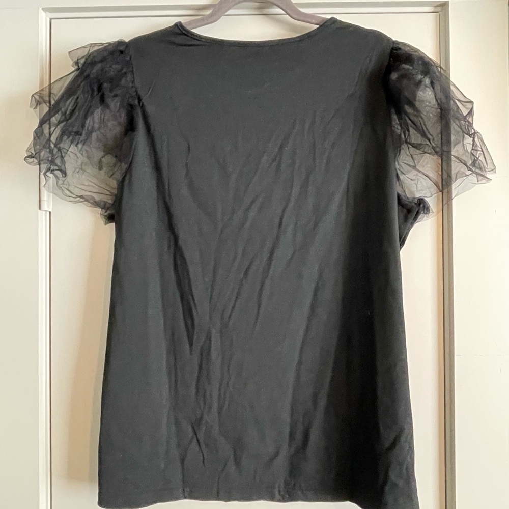 BloomChic Gray Ruffled Blouse - Picture 3 of 3